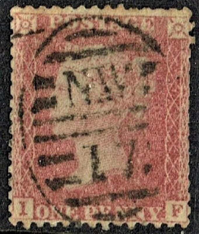 GB QUEEN VICTORIA 1861, 1d ROSE-RED, SG42, I-F,  Used