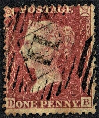 GB QUEEN VICTORIA 1856/58, 1d Red-Brown, SG37, D-B, Used/FU