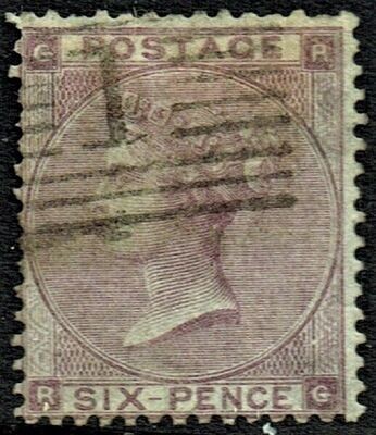 GB QUEEN VICTORIA 1862, 6d DEEP LILAC,  SG 83, Mi.20, G-R/R-G, HYPHEN, USED