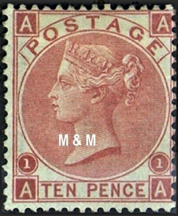 GB QUEEN VICTORIA 1867, 10d RED-BROWN, Pl.1, SG 99, Mi32Y, A-A/A-A, MNH