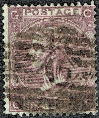 GB QUEEN VICTORIA 1873, 6d DEEP LILAC, Pl.6, SG 105, Mi.29a, G-C/C-G, HYPHEN, USED