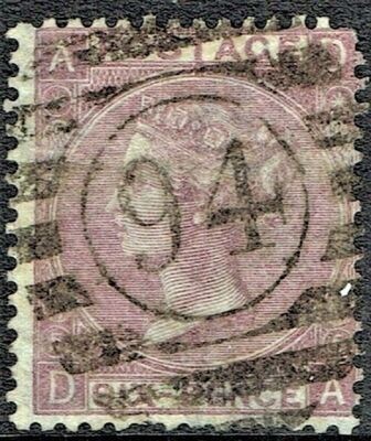 GB QUEEN VICTORIA 1873, 6d LILAC, Mi.29, SG108, Pl.9, A-D/D-A, Hyphen, Used