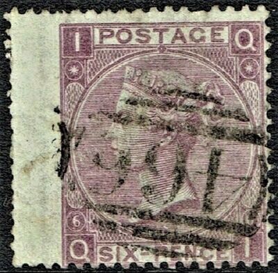 GB QUEEN VICTORIA 1867, 6d DEEP LILAC, Mi.29, SG105, I-Q/Q-I, Pl.6, Hyphen, Used