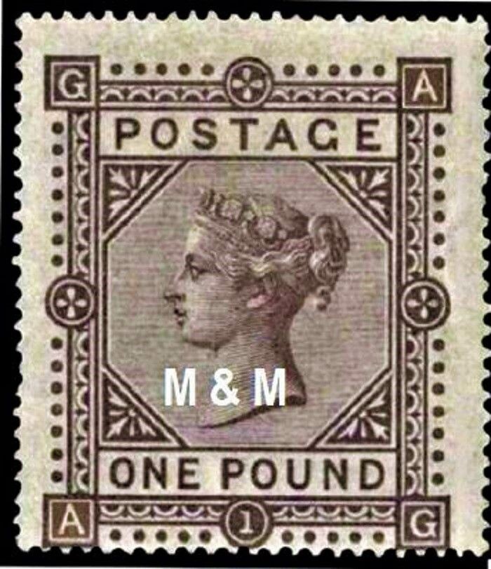 GB QUEEN VICTORIA 1878, £1 BROWN-LILAC, Pl.1, SG 129, Mi.50, G-A/A-G, MNH