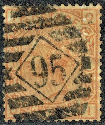 GB QUEEN VICTORIA 1876, 8d ORANGE - DARK ORANGE, Pl.1, Mi.45, SG156, I-O/O-I, Used