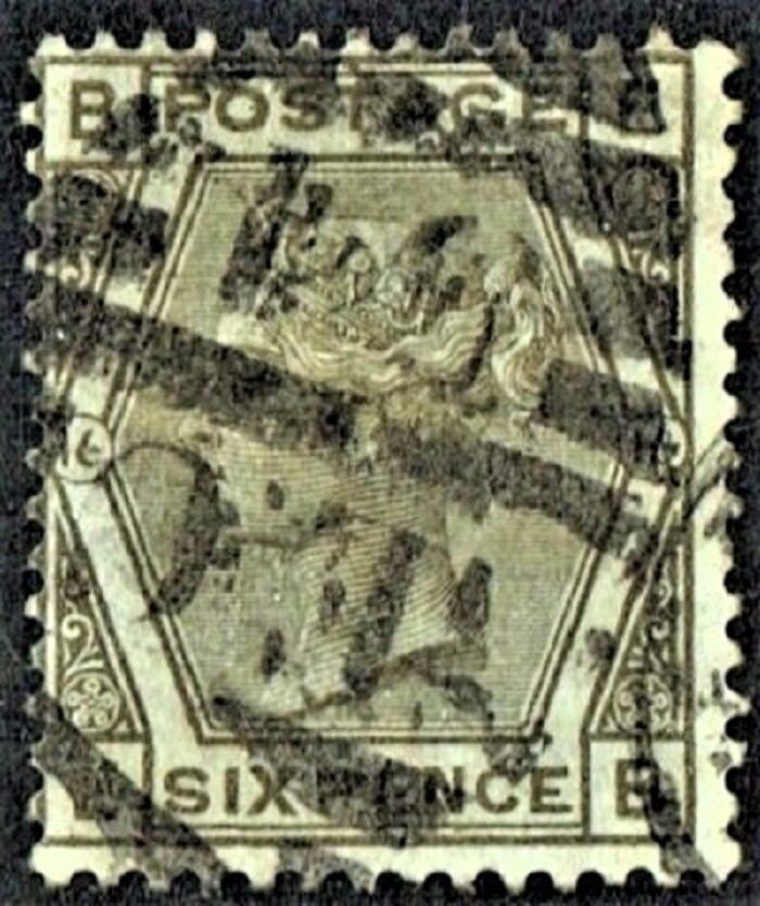 GB QUEEN VICTORIA 1878, 6d DEEP GREY, Mi.44, SG147, Pl.16, B-E/E-B, Used