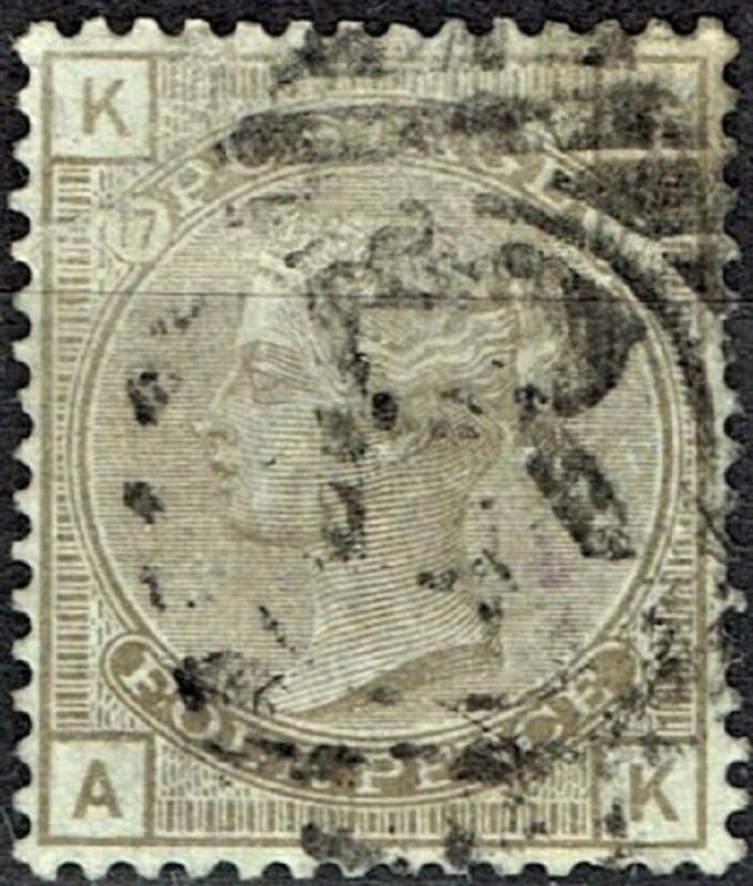 GB QUEEN VICTORIA 1880, 4d PALE GREY-BROWN, Pl.17, Mi.61, SG160, K-A/A-K, Used
