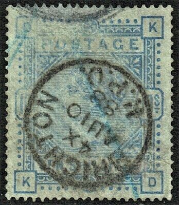 GB QUEEN VICTORIA 1884, 10s Ultramarine D-K/K-D, Mi84ax, SG183a, Used