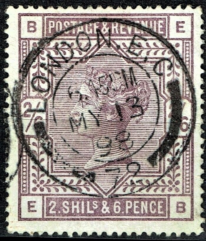 GB QUEEN VICTORIA 1884, 2'6s DEEP LILAC, B-E/E-B, Mi.82ax, SG178, Used/Fine Used