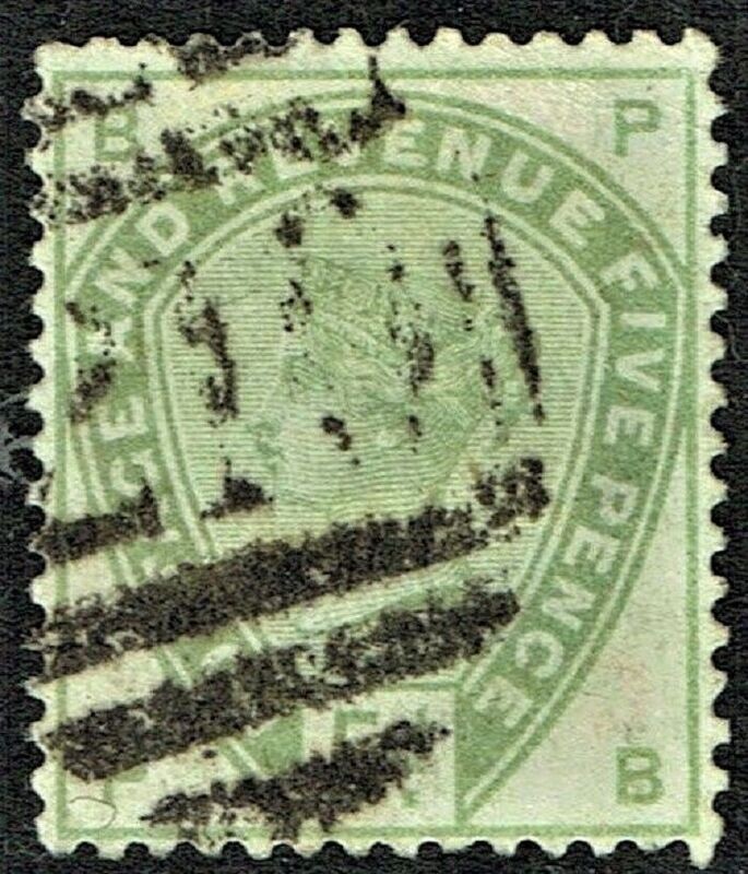 GB QUEEN VICTORIA 1884, 5d DULL GREEN Mi.78, Sg193, B-P/P-B, Used