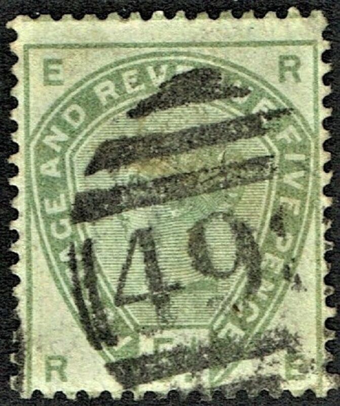 GB QUEEN VICTORIA 1884, 5d DULL GREEN Mi.78, Sg193, E-R/R-E, Used