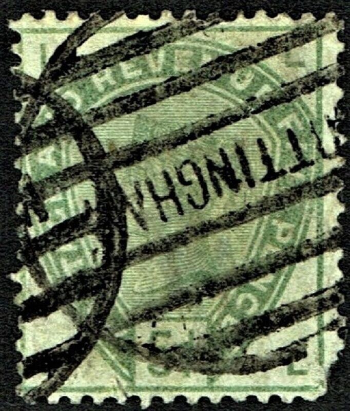 GB QUEEN VICTORIA 1884, 5d DULL GREEN Mi.78, Sg193,  L-L/L-L, Used - Damaged