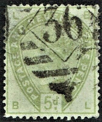 GB QUEEN VICTORIA 1884, 5d DULL GREEN Mi.78, Sg193,  L-B/B-L, Used