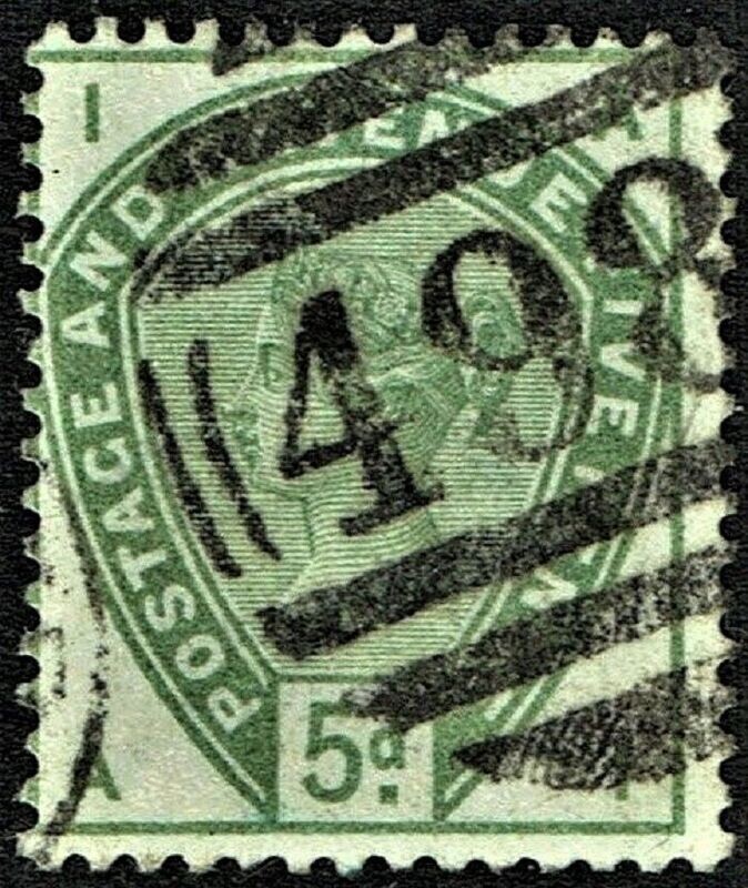 GB QUEEN VICTORIA 1884, 5d DULL GREEN Mi.78, SG193,  I-A/A-I, Used/ Fine Used