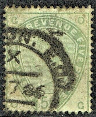 GB QUEEN VICTORIA 1884, 5d DULL GREEN Mi.78, Sg193,  Used, G-O/O-G