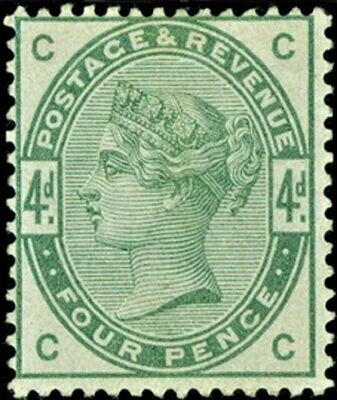 GB QUEEN VICTORIA 1884, 4d DULL GREEN Mi.77, Sg192, C-C/C-C, MNH