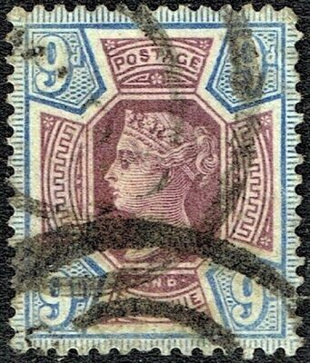 GB QUEEN VICTORIA 1887, 9d DULL PURPLE & BLUE, Mi95, Sg209, Used