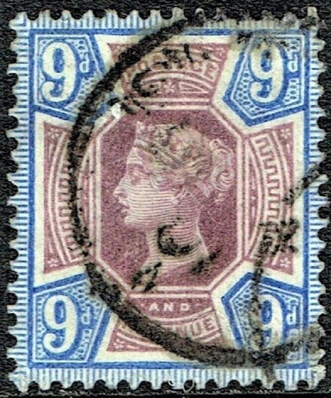 GB QUEEN VICTORIA 1887, 9d DULL PURPLE & BLUE, Mi95, Sg209, Used