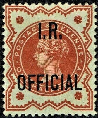 GB QUEEN VICTORIA 1888, ½d VERMILION I.R. OFFICIAL, Mi.D48I, SgO13, Mint