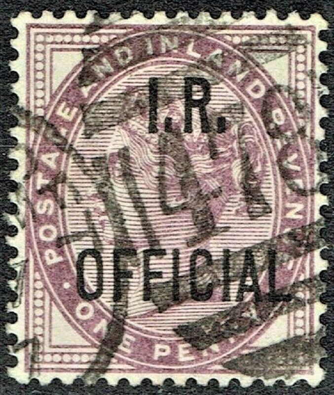 GB QUEEN VICTORIA 1882, 1d LILAC, I.R. OFFICIAL, Mi.D40a, SgO3, Used