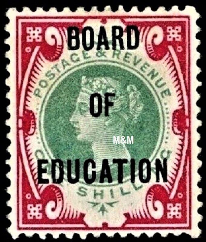 GB QUEEN VICTORIA 1902, 1s GREEN - CARMINE, BOARD OF EDUCATION, Mi.D16, SgO66, MNH
