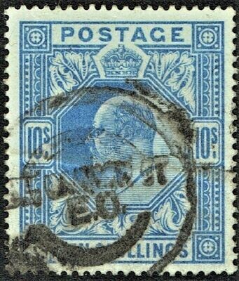 GB KING EDWARD VII 1902, 10s Ultramarine, Mi.117A, Sg265, Used