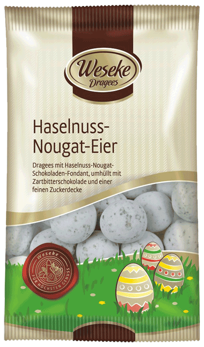 EGGS - WESEKE HAZELNUT NOUGAT EGGS 125g