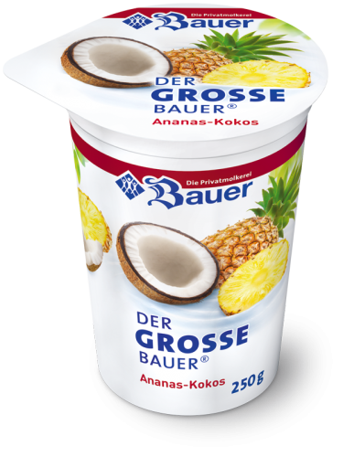 BAUER YOGURT PINEAPPLE AND COCONUT 250g