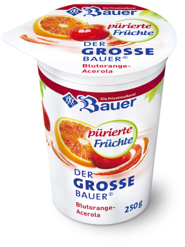 BAUER YOGURT RED ORANGE AND ACEROLA, JUST FRUITS 250g