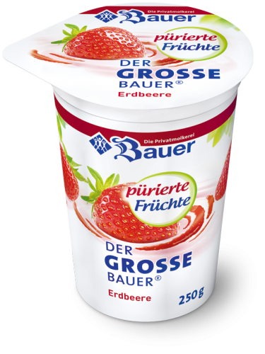BAUER YOGURT STRAWBERRY, JUST FRUITS 250g