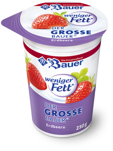 BAUER YOGURT STRAWBERRY WITH LESS FAT 250g