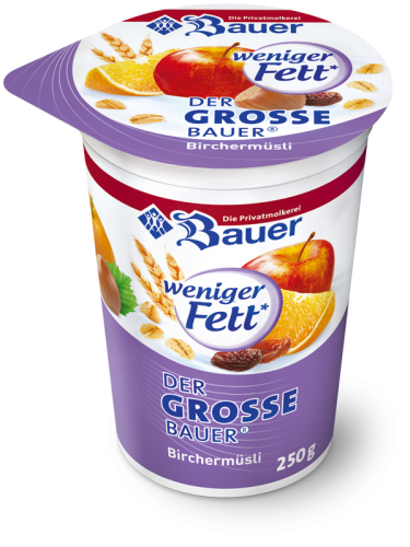 BAUER YOGURT BIRCHERMUESLI WITH LESS FAT 250g