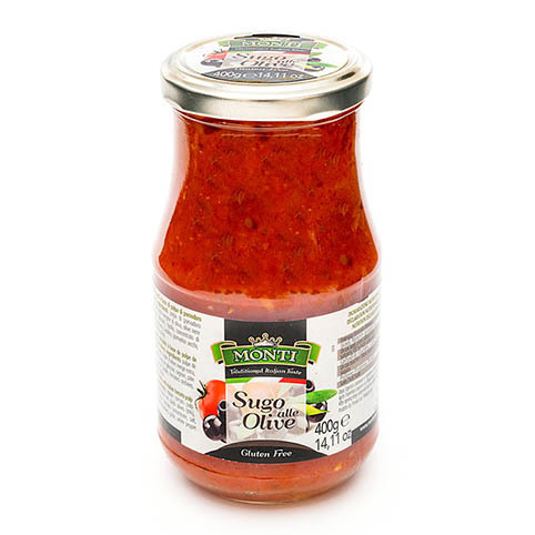 TOMATO SAUCE with BLACK OLIVES 400g