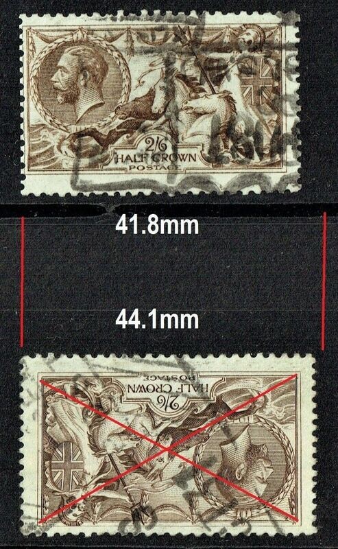 GB KING GEORGE V 1913-34, ERRORS, SEAHORSE 2'6s SEPIA BROWN SG400, Type A, USED