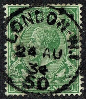 GB KING GEORGE V 1913, ½d GREEN ERROR COLOURED MARK, Mi127X, SG351, Used
