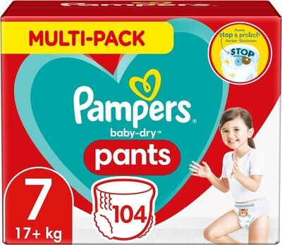PAMPERS BABY DRY SIZE PANTS 7 x104/Pack, 17+kg MULTY PACK