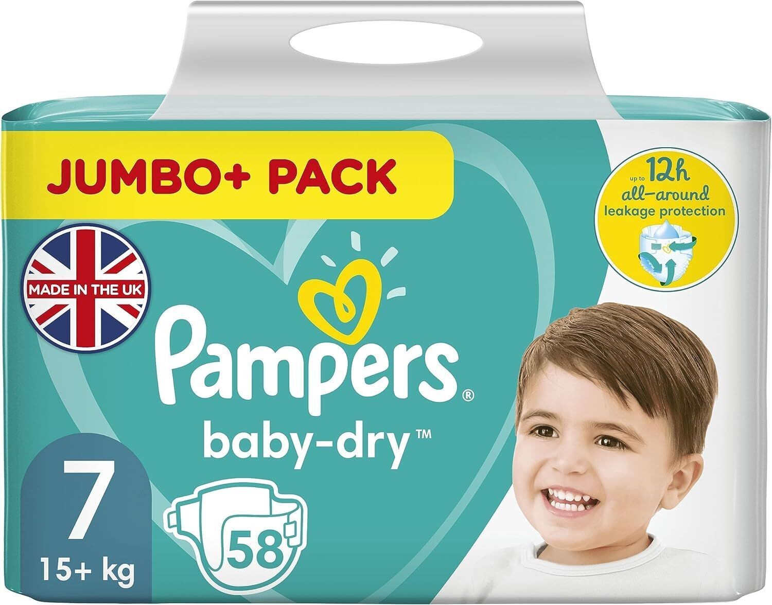 PAMPERS BABY DRY SIZE 7 x58/Pack, 15+kg JUMBO+ PACK