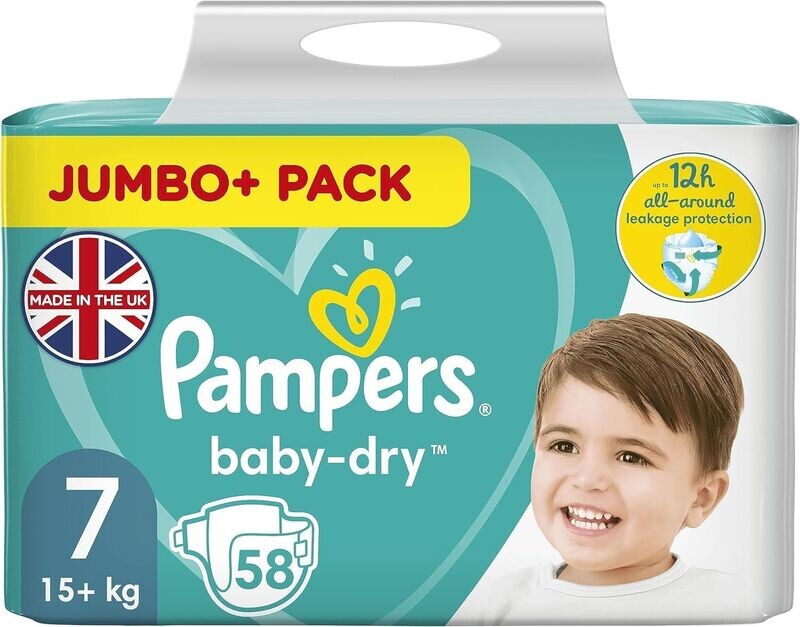 PAMPERS BABY DRY SIZE 7 x58/Pack, 15+kg JUMBO+ PACK