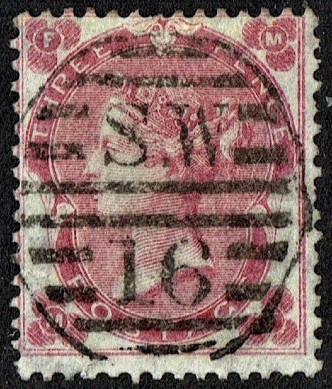 GB QUEEN VICTORIA 1862-1864, ERRORS, 3d BRIGHT CARMINE-ROSE, SG 76, Mi.18,  F-M/M-F, USED