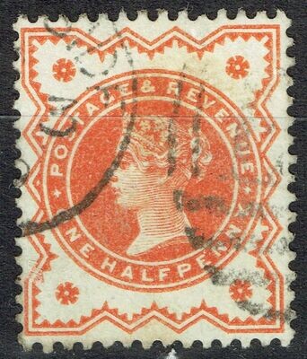 GB QUEEN VICTORIA 1887, ½d VERMILION, SG 197, Mi.68, USED