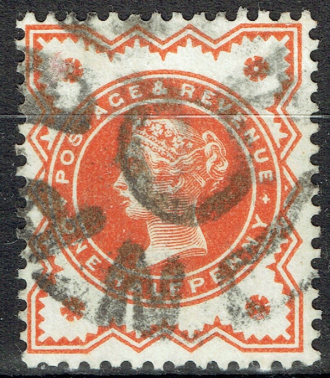GB QUEEN VICTORIA 1887, ½d VERMILION, SG 197, Mi.68, USED
