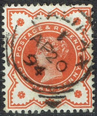 GB QUEEN VICTORIA 1887, ½d VERMILION, SG 197, Mi.68, USED