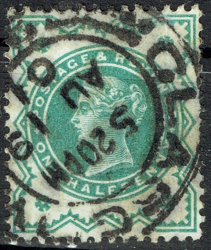 GB QUEEN VICTORIA 1900, ½d BLUE-GREEN, SG 213, Mi.100a, USED