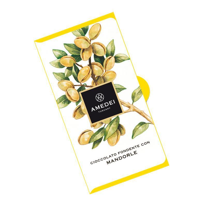 AMEDEI TUSCANY BLACK CHOCOLATE BAR 63% WITH ALMONDS
