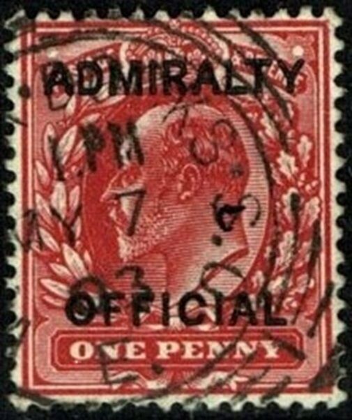 GB KING EDWARD VII 1902, ERROR, 1d SCARLET, SG O108, Mi.D2 II, USED