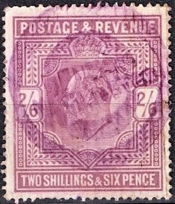 GB KING EDWARD VII 1902, 2'6s LILAC, SG 260, Mi.115Iwa, USED