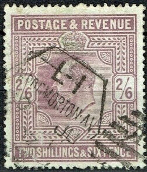 GB KING EDWARD VII 1913, 2'6s Dull Reddish Purple (W40) SG 316, Mi.115IIId, USED/ FU