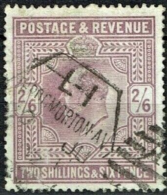 GB KING EDWARD VII 1913, 2'6s Dull Reddish Purple (W40) SG 316, Mi.115IIId, USED/ FU