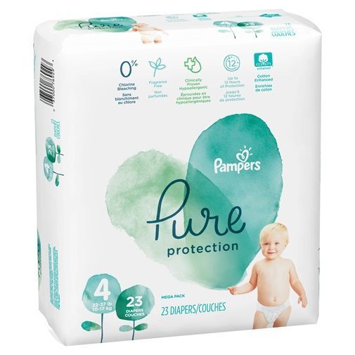 PAMPERS PURE PROTECTION SIZE 4 x23/Pack, 9-14kg ESSENTIAL PACK