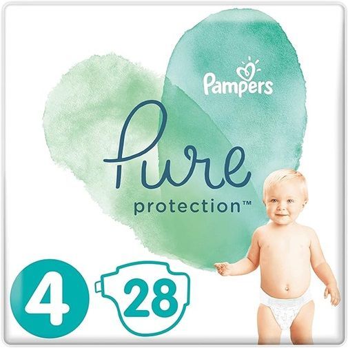 PAMPERS PURE PROTECTION SIZE 4 x28/Pack, 9-14kg ESSENTIAL PACK